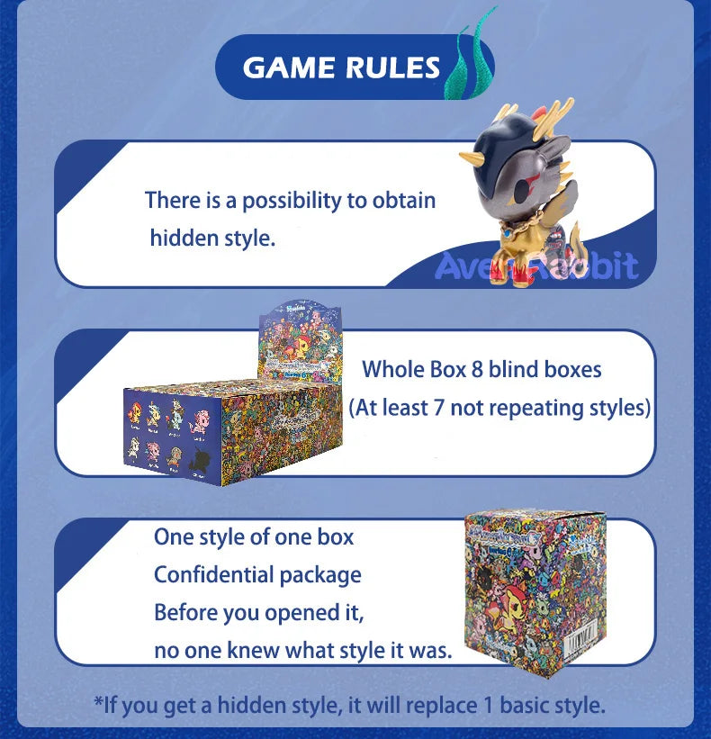 Aven Rabbit Tokidoki Mermicorno 6 Serie Blind Box – Verrassende Kawaii Verzamelfiguur