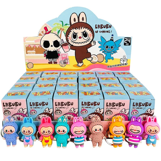 Labubu 24-delig  Blind Box Figuur Pop Pvc – Schattige Kawaii Sleutelhanger Set