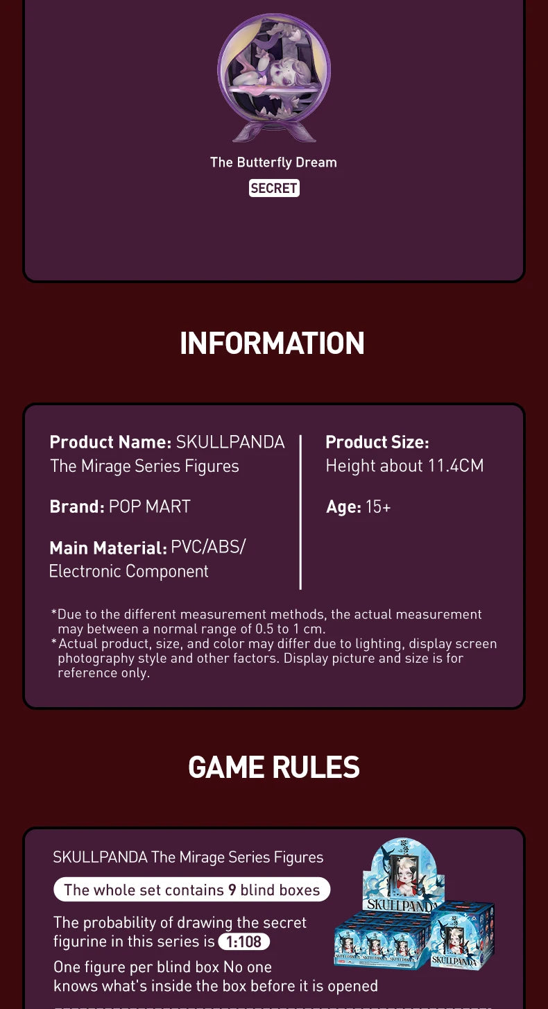 Officiële POP MART SKULLPANDA The Mirage Series – Mystery Box
