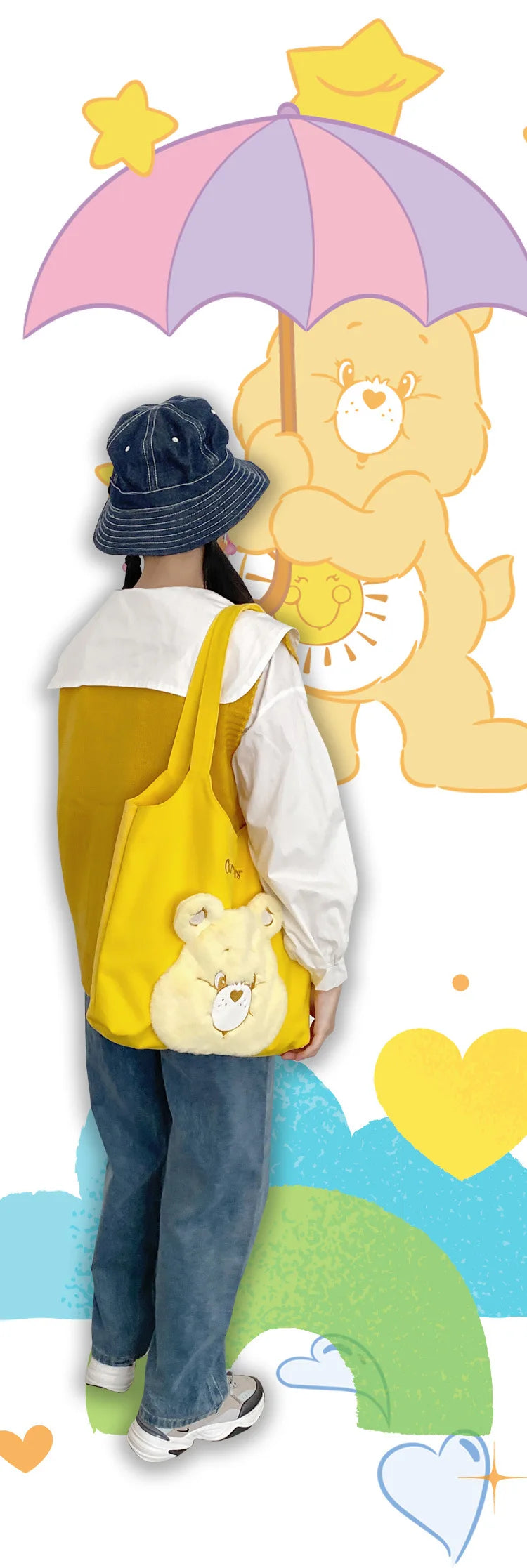 Schoudertas Canvas Carebears Met Grote Inhoud En Schattig Design