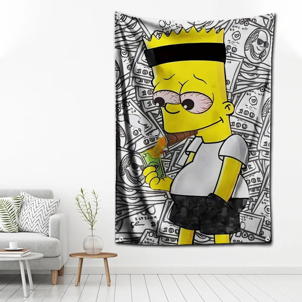 60x90cm Cartoon Simpsons Vlag Voor Unieke Garage Decoratie