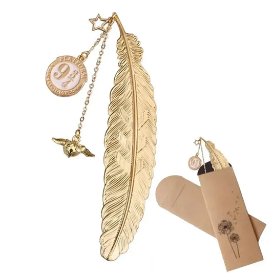 Exquisite Harry Potter Bookmark met Gouden Veer en Snitch
