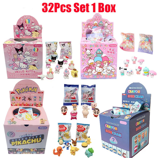 MINISO 32 Pcs Sanrio Pokemon Figure Gummetjes – Leuke Stationery Geschenken