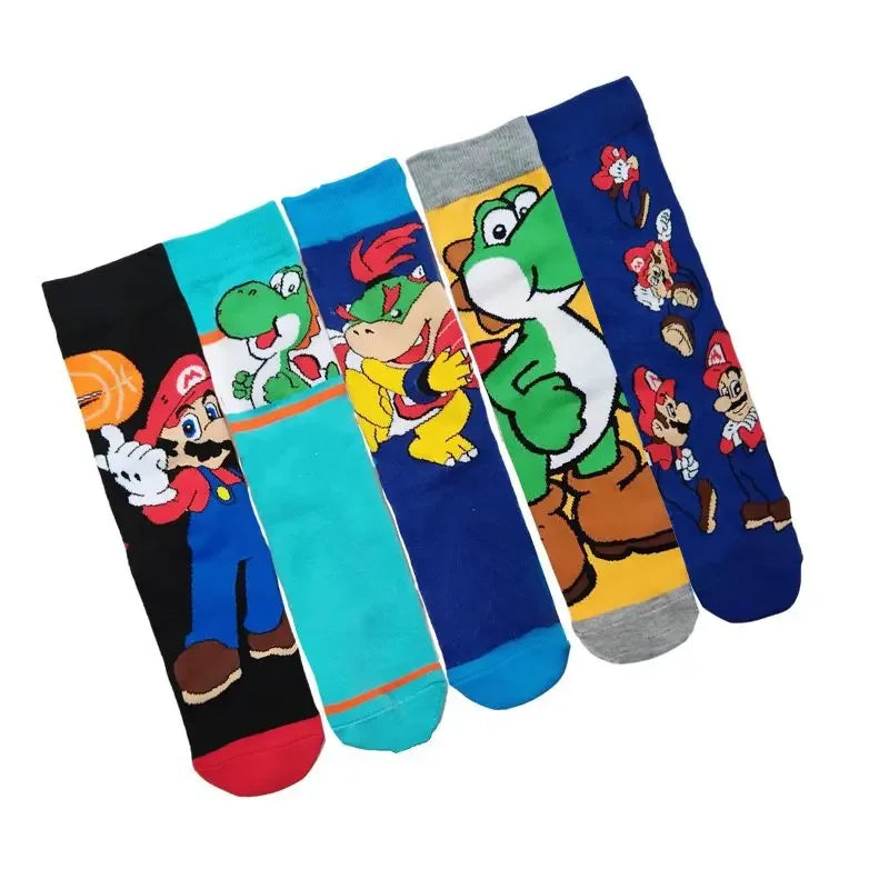 Katoenen Sokken Super Mario Bros Met Leuke Anime Figuren Voor Sport