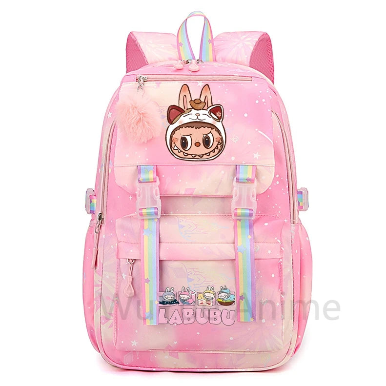 Schattige Labubu backpack rugzak – Waterdichte Ruime capaciteit