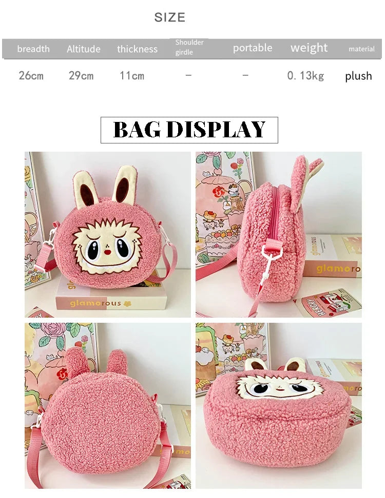 Labubu Crossbody schoudertas – Schattige Pluche Met Grote Capaciteit