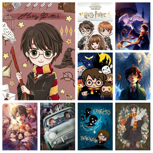 Cute Cartoon Harry Potter 5D Diamant Schilderij met Uil Decor