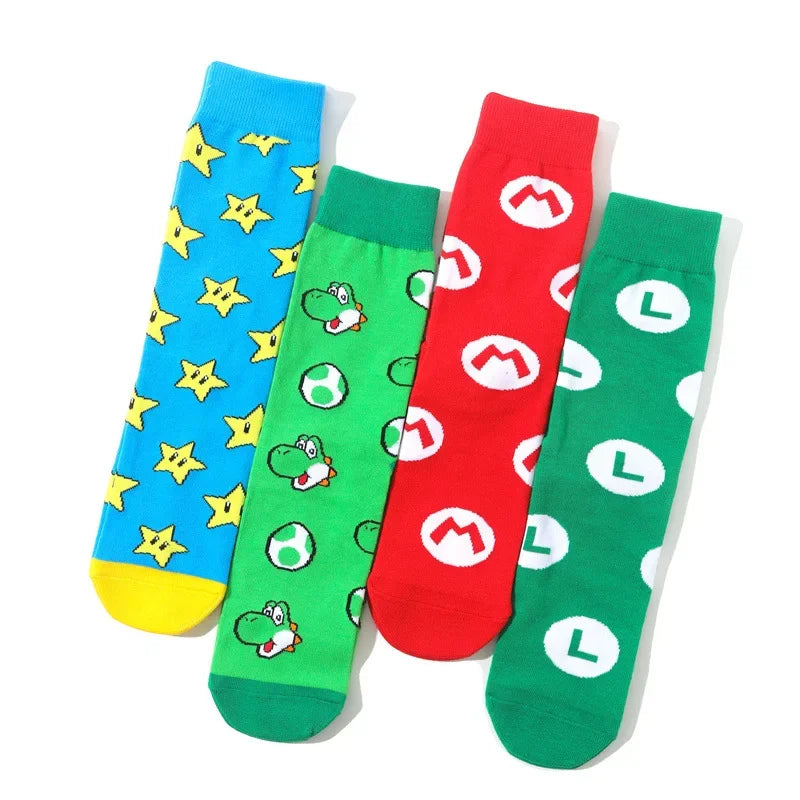Katoenen Sokken Super Mario Bros Met Leuke Anime Figuren Voor Sport