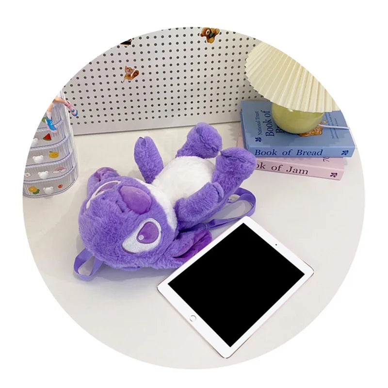 Kawaii Lilo En Stitch Pluche Rugzak – Schattig Cartoon Ontwerp Met Grote Capaciteit