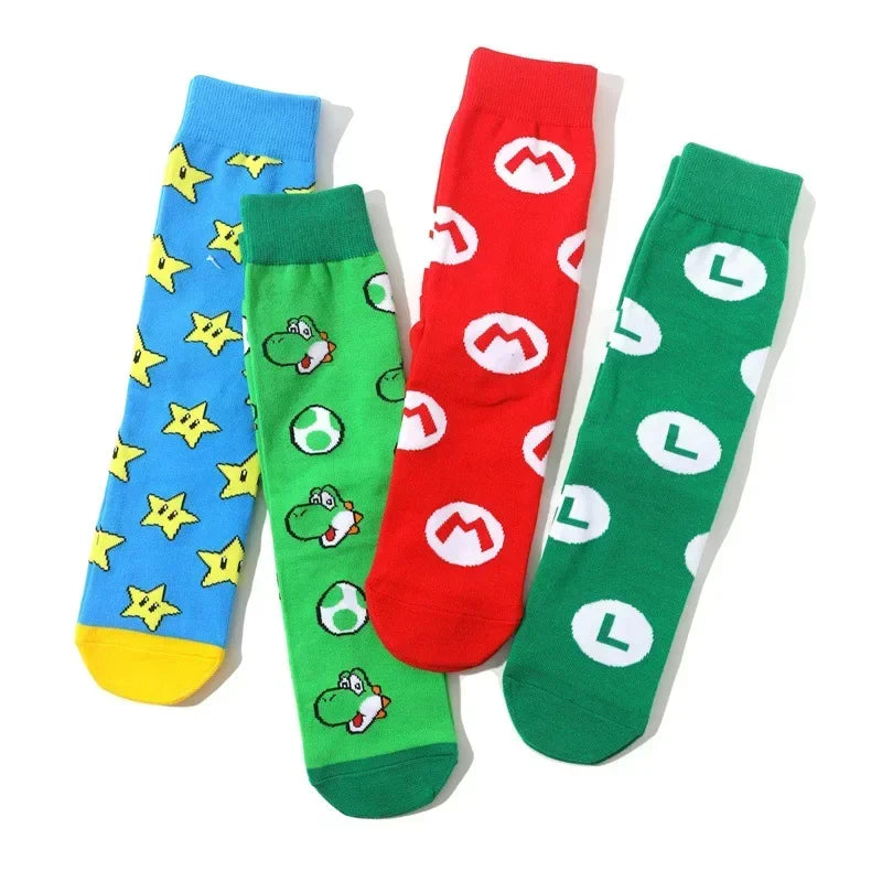 Katoenen Sokken Super Mario Bros Met Leuke Anime Figuren Voor Sport