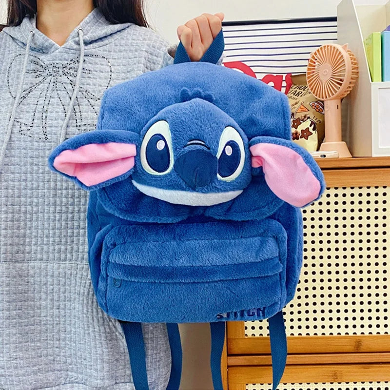 Kawaii Lilo En Stitch Pluche Rugzak – Schattig Cartoon Ontwerp Met Grote Capaciteit