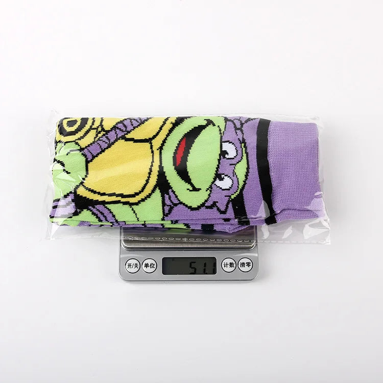Teenage Mutant Ninja Turtles Katoenen Sokken – Trendy Anime Ontwerp voor Mannen