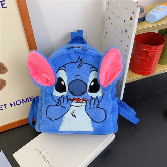 Disney Pluche Rugzak Blauw Stitch - Grote Capaciteit
