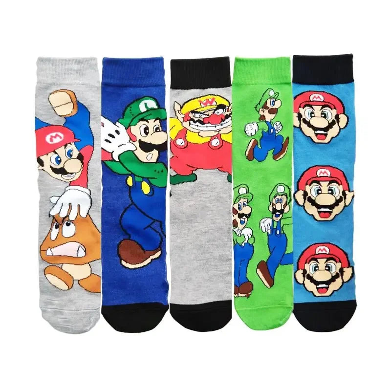 Katoenen Sokken Super Mario Bros Met Leuke Anime Figuren Voor Sport