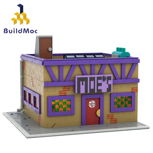 MOC Simpsons Bouwblokken Set Moe's Tavern Creatief Speelgoed