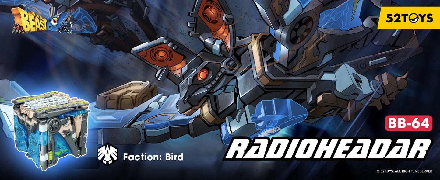 Officiële 52TOYS Beastbox BB-64 Radioheadar – Transformeerbare Mecha en Cube Actiefiguur