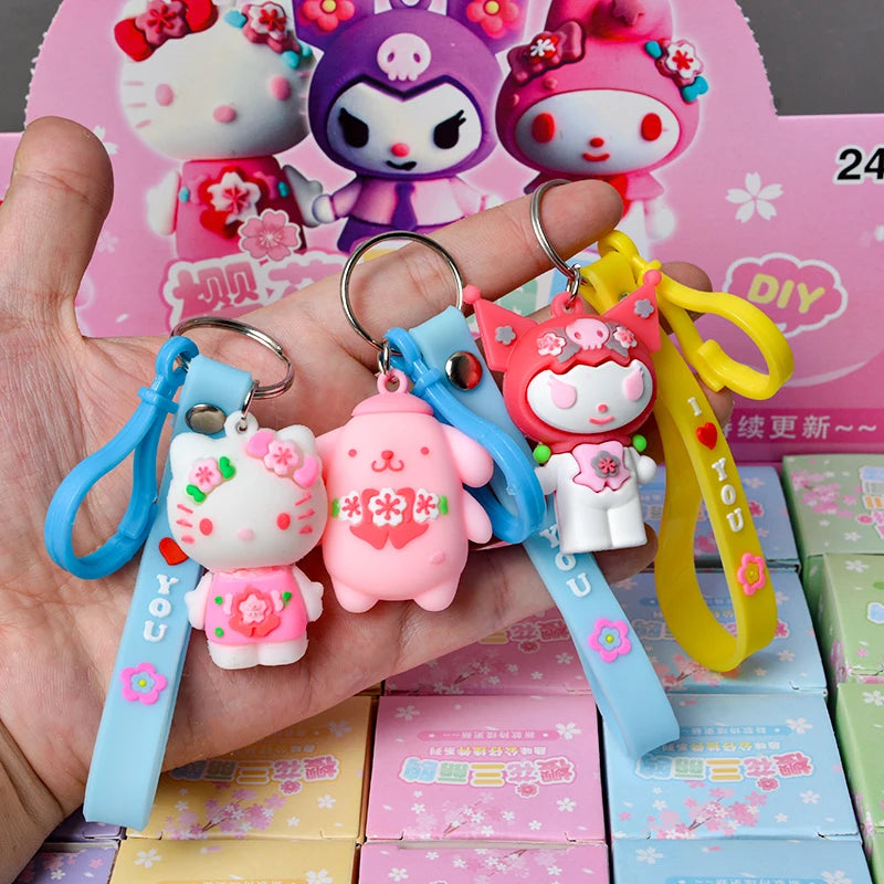 Sleutelhangers Set Anime Figuren Sanrio Pokemon 24 Stuks Cadeau
