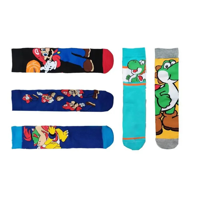 Katoenen Sokken Super Mario Bros Met Leuke Anime Figuren Voor Sport