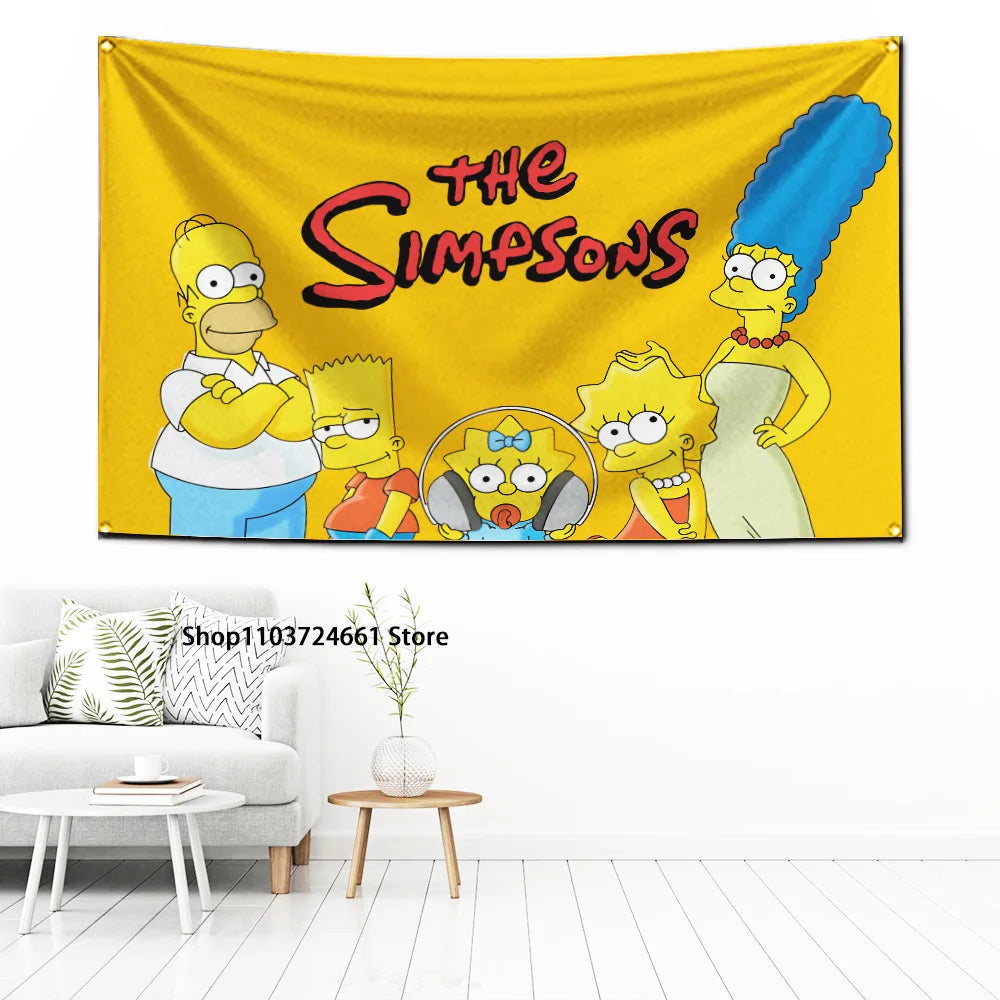 60x90cm Cartoon Simpsons Vlag Voor Unieke Garage Decoratie