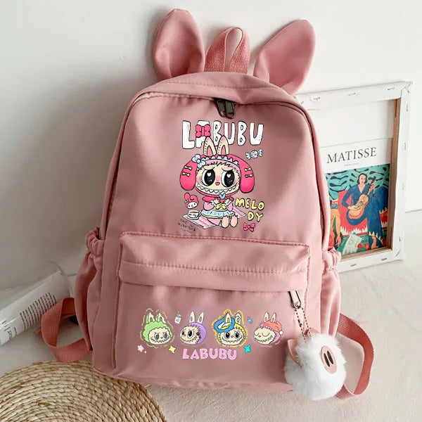 Labubu Rugzak met oren – Schattig Ontwerp Voor School