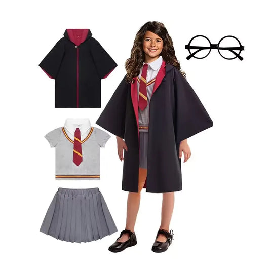 4PCS Kids Tovenaar Cosplay Kostuum Set (Harry Potter) Voor Magische Feesten
