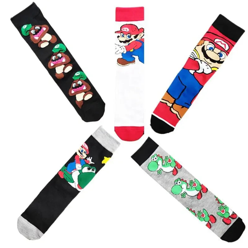 Katoenen Sokken Super Mario Bros Met Leuke Anime Figuren Voor Sport