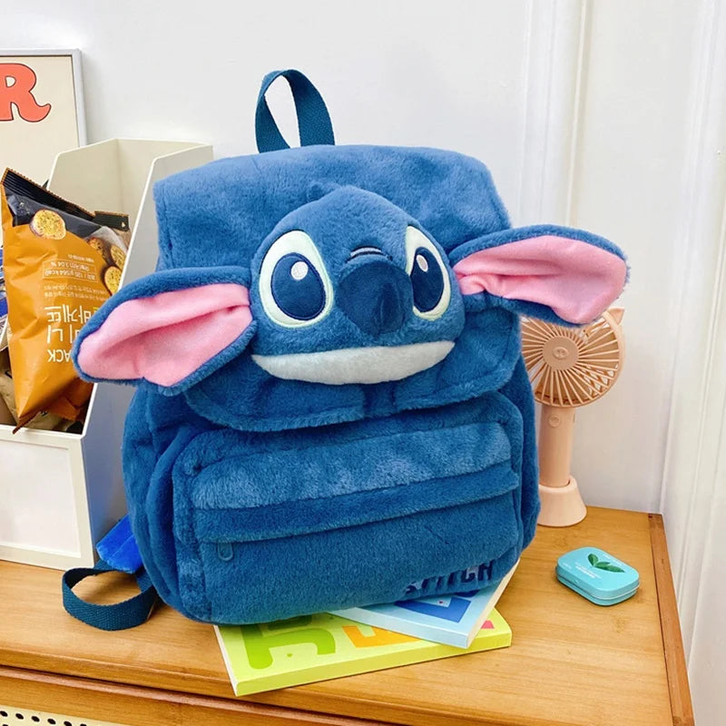 Kawaii Lilo En Stitch Pluche Rugzak – Schattig Cartoon Ontwerp Met Grote Capaciteit