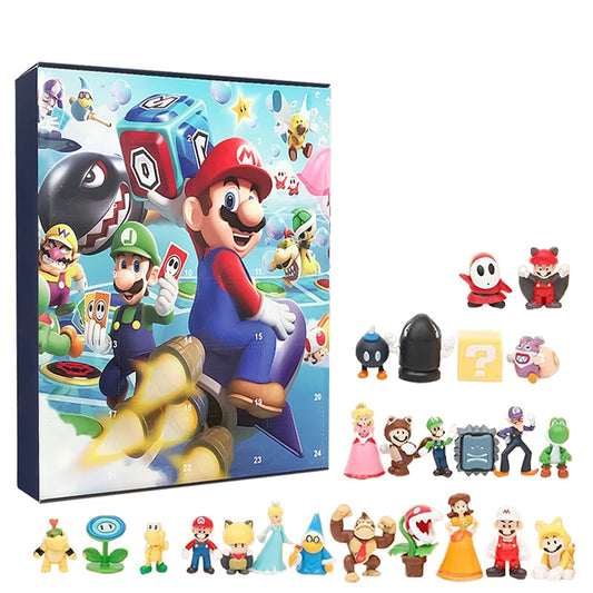 Mario Bros Adventskalender Met Schattige Anime Figuren Voor Kinderen