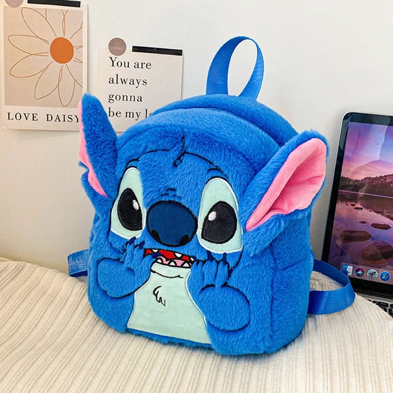 Kawaii Lilo En Stitch Pluche Rugzak – Schattig Cartoon Ontwerp Met Grote Capaciteit