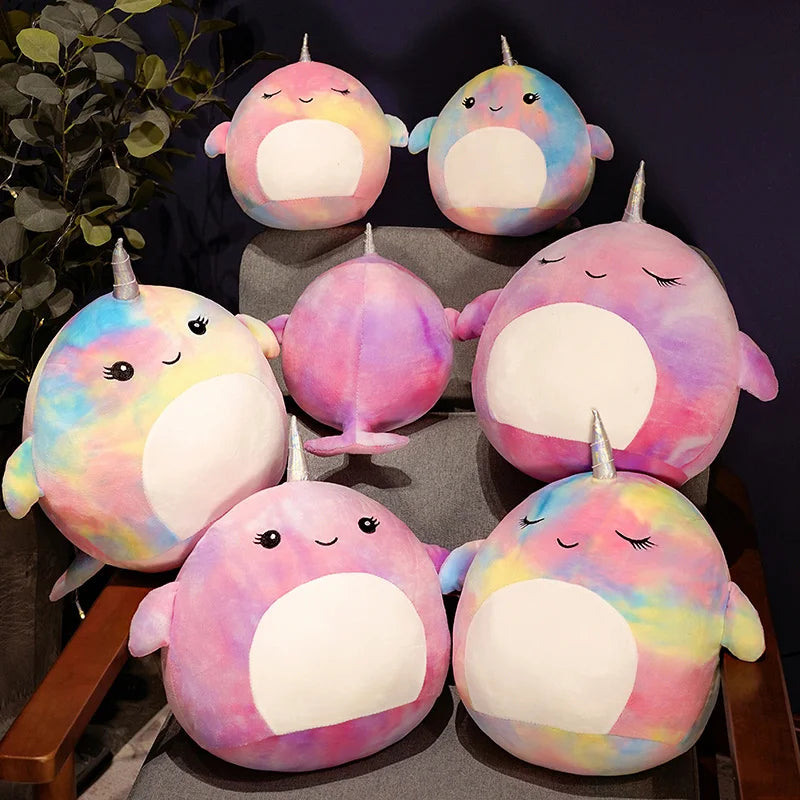 LGZAC Knuffelbare Kleurige Narwhal Pluche – Zacht en Schattig Cadeau voor Kinderen
