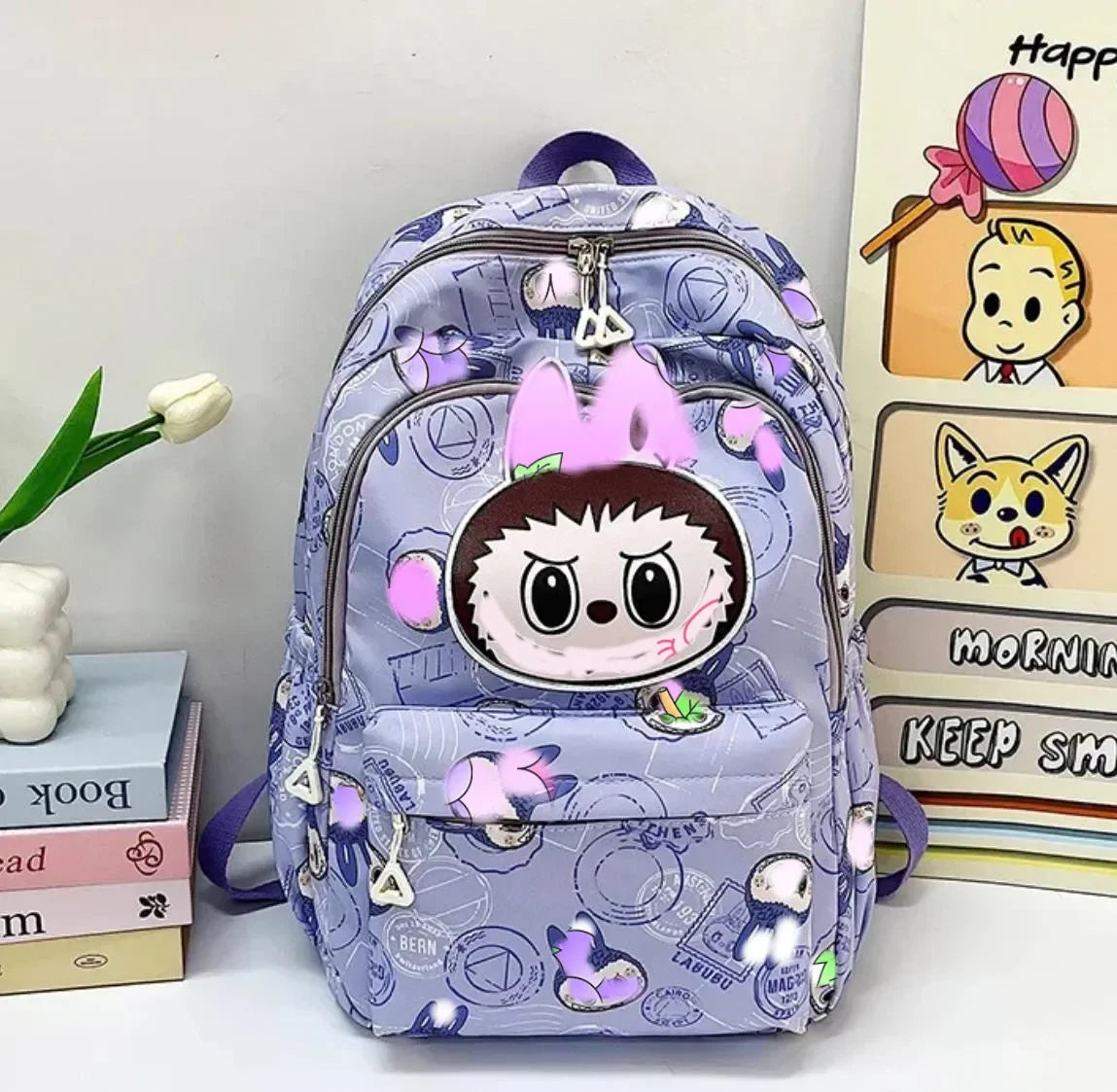 Miniso Labubu Rugzak – Stijlvolle Casual Schooltas Voor Studenten