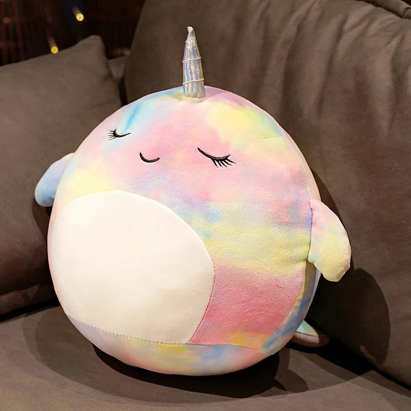 LGZAC Knuffelbare Kleurige Narwhal Pluche – Zacht en Schattig Cadeau voor Kinderen