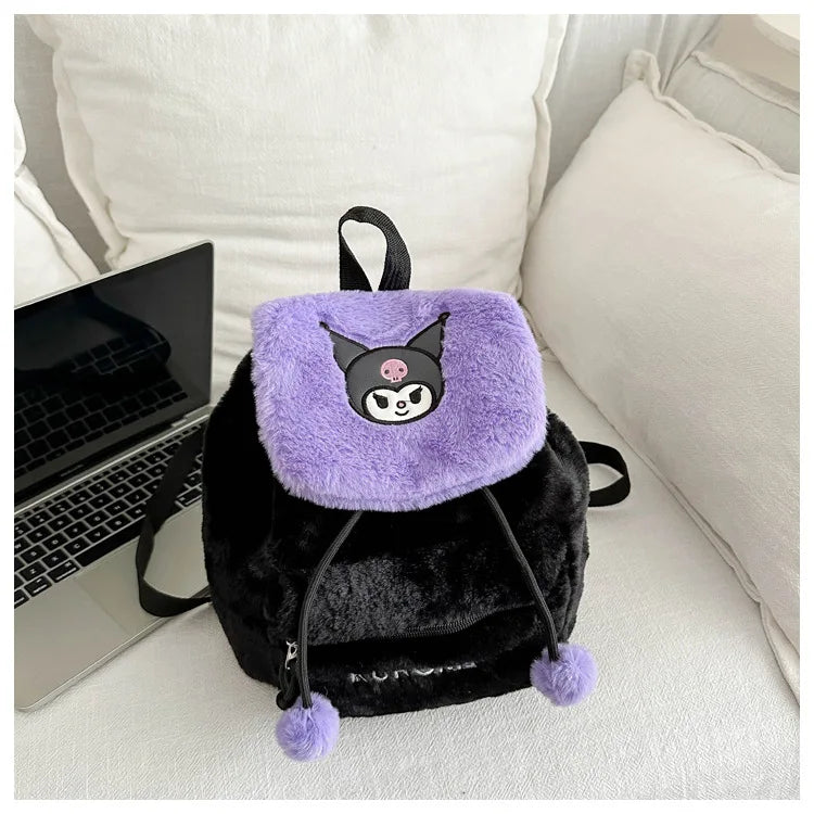 Kawaii My Melody Kuromi Hello Kitty Rugzak – Grote Inhoud en Pluche