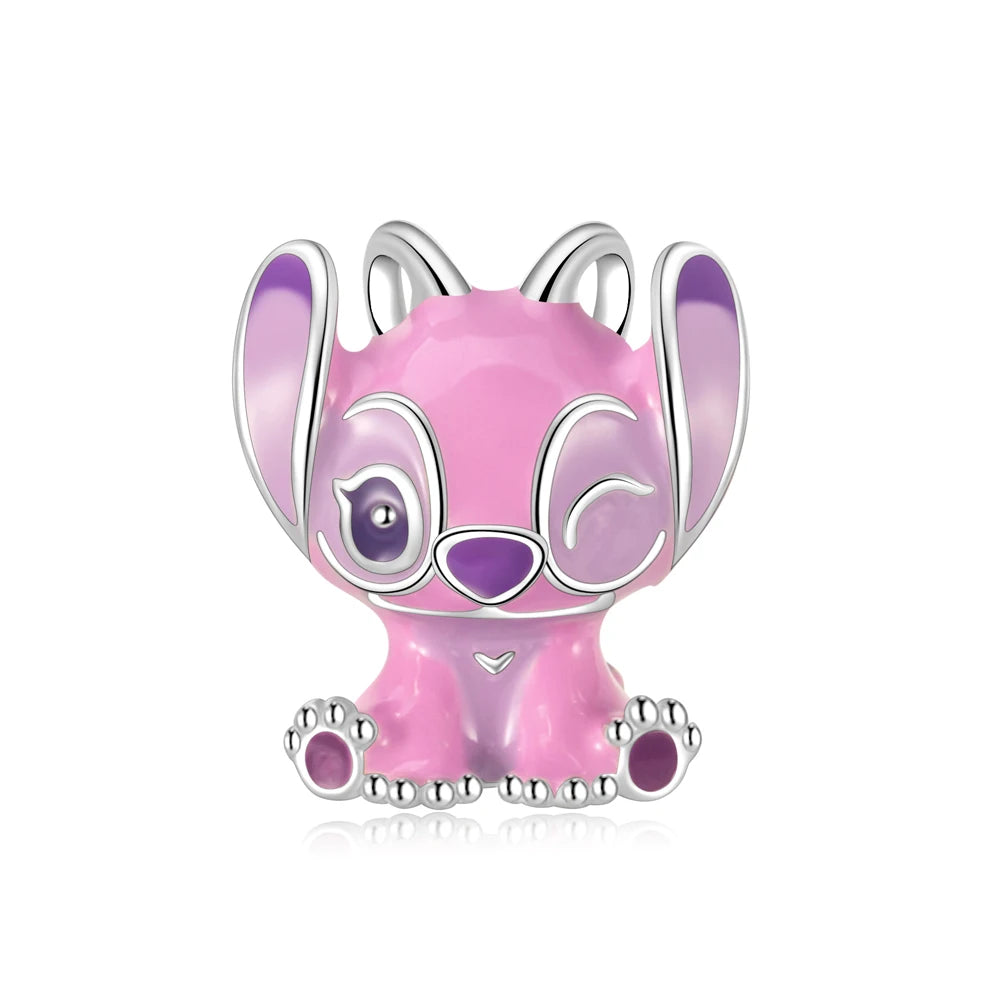 MINISO Cute Cartoon Stitch & Angel Couple Charm – Originele Bedeltjes Voor Armbanden En Kettingen