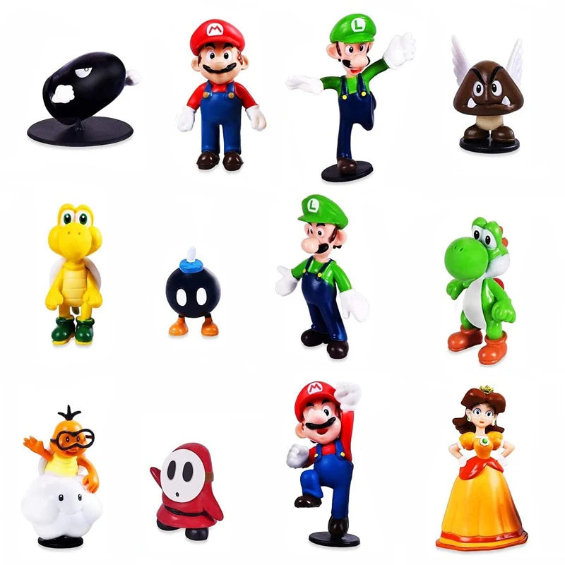PVC Action Figures Super Mario Bros Set Met 6 Figuren Voor Kinderen