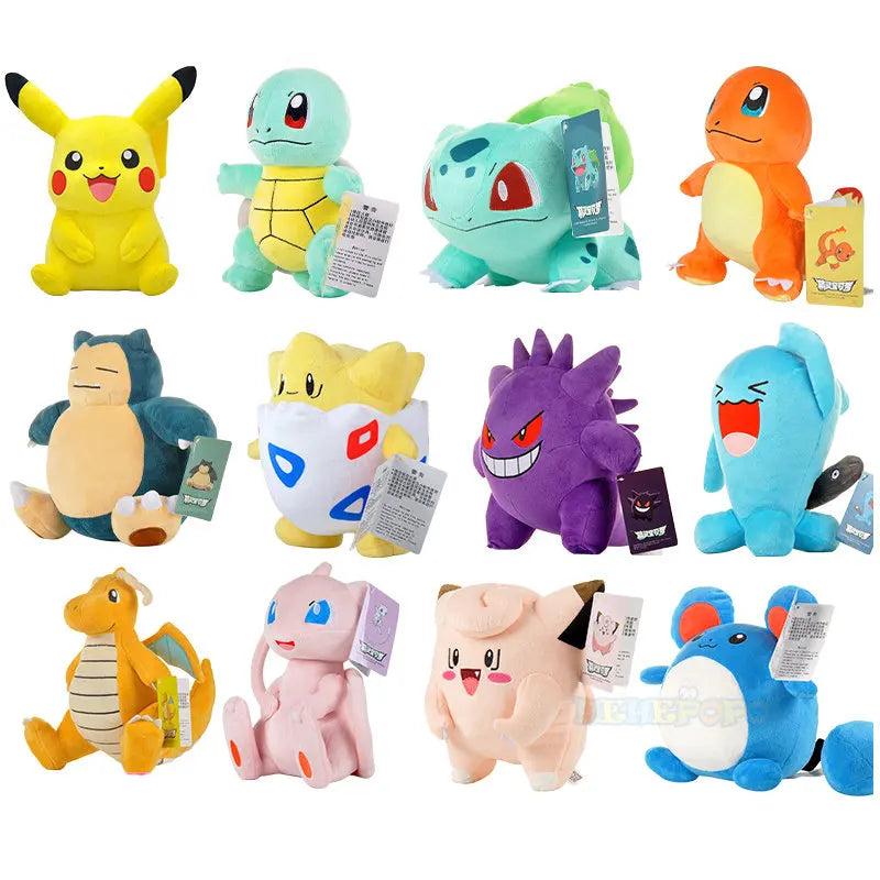 Originele Pokémon Knuffel o.a. Pikachu, Gengar Snorlax 18 tot 30cm
