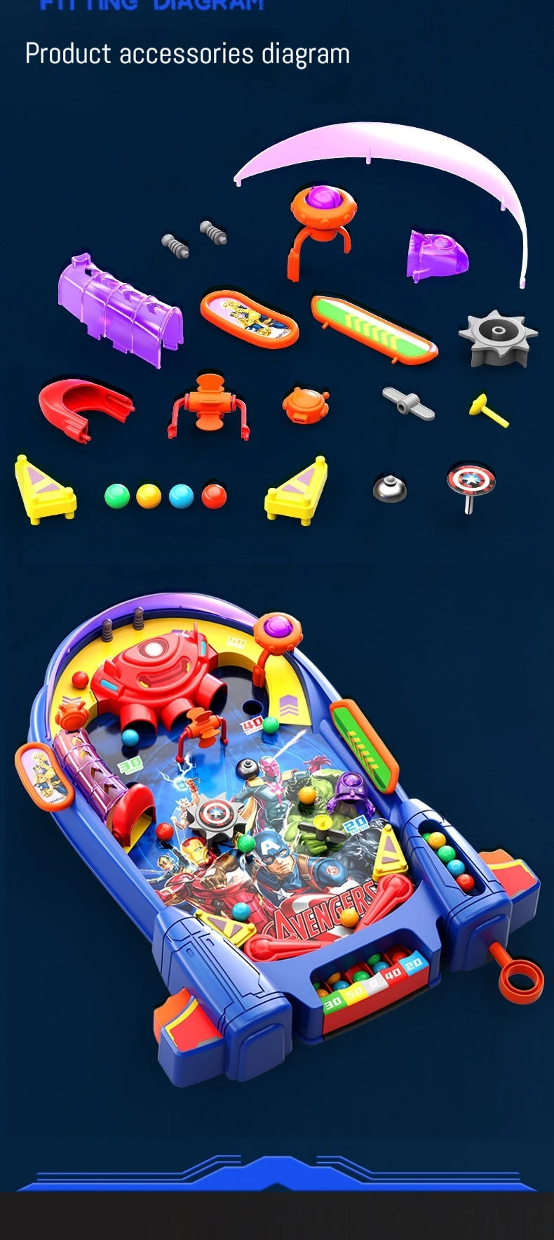 Marvel Pinball Speelgoed voor Kinderen met Interactieve Actie