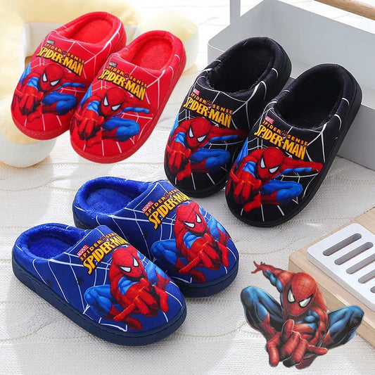 Nieuwe Spiderman Katoenen Slippers Voor Jongens Warmte Binnen