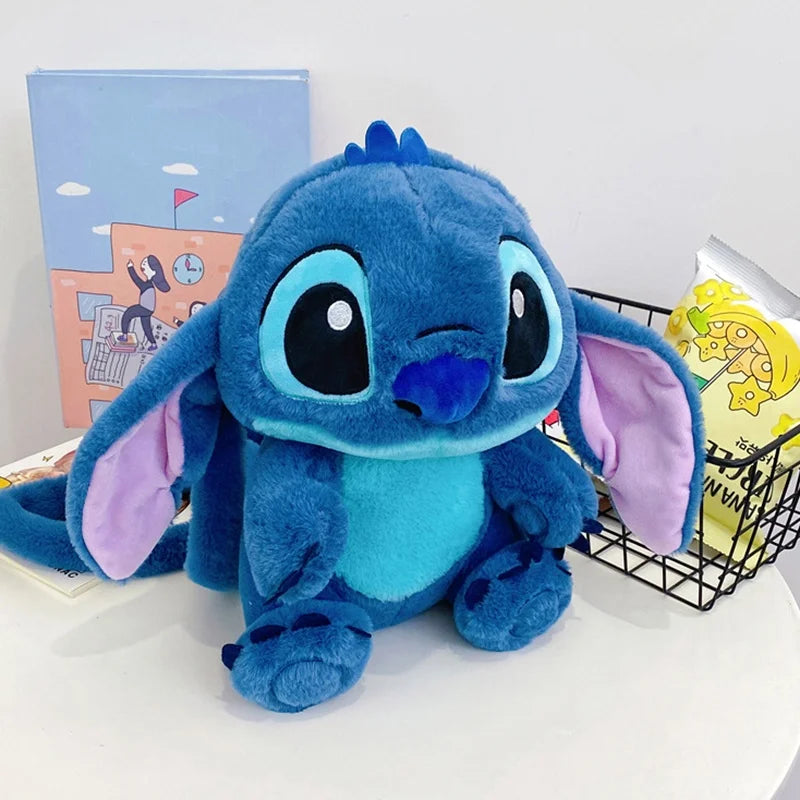 Kawaii Lilo En Stitch Pluche Rugzak – Schattig Cartoon Ontwerp Met Grote Capaciteit