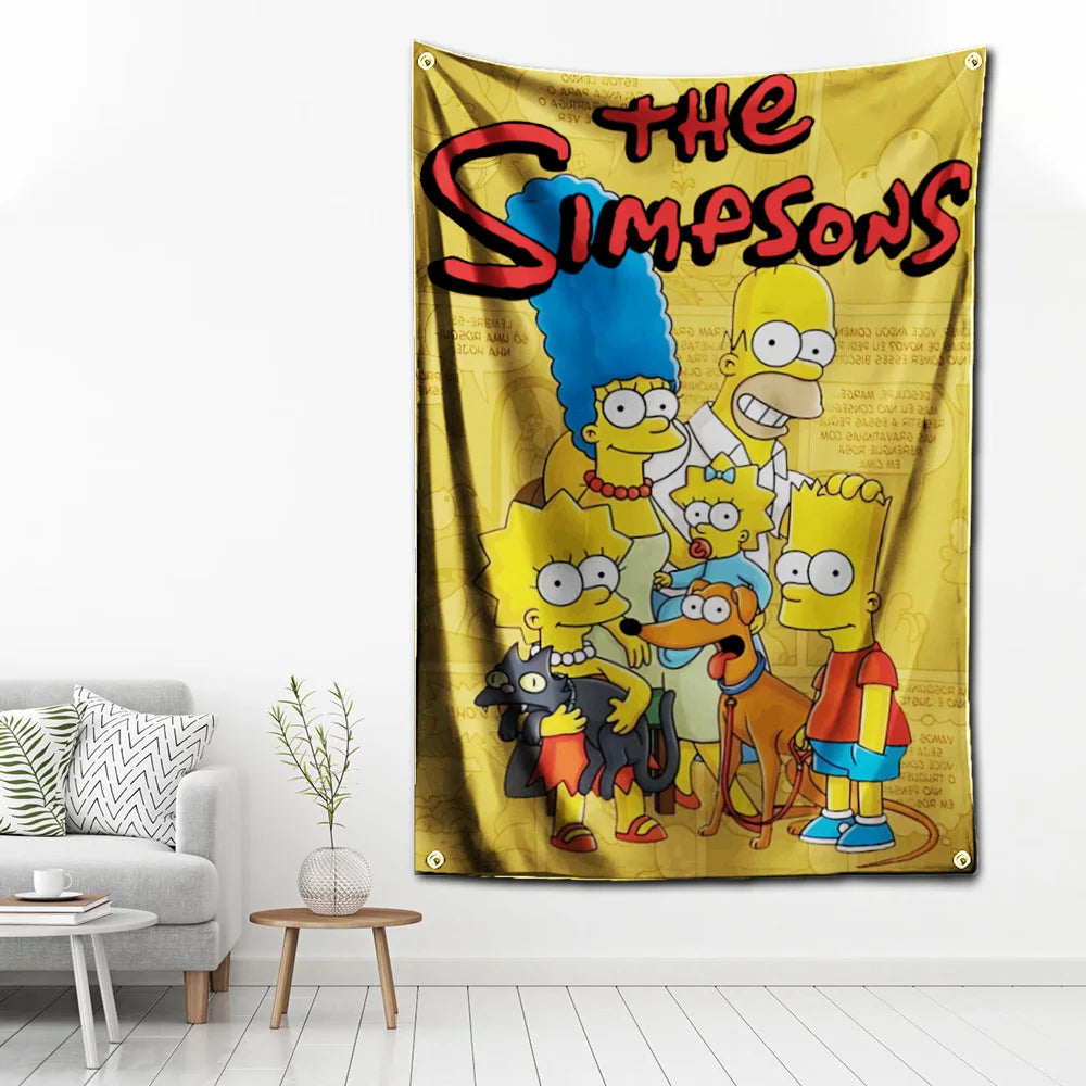 60x90cm Cartoon Simpsons Vlag Voor Unieke Garage Decoratie