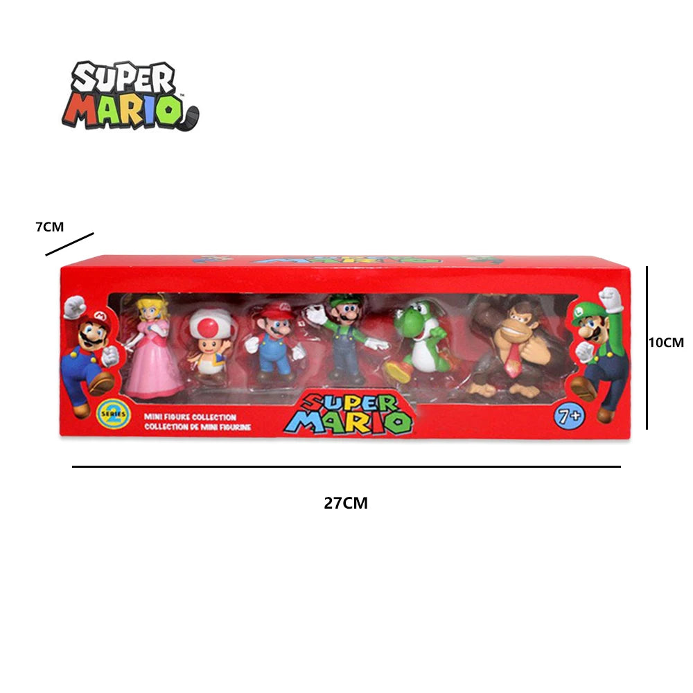 PVC Action Figures Super Mario Bros Set Met 6 Figuren Voor Kinderen