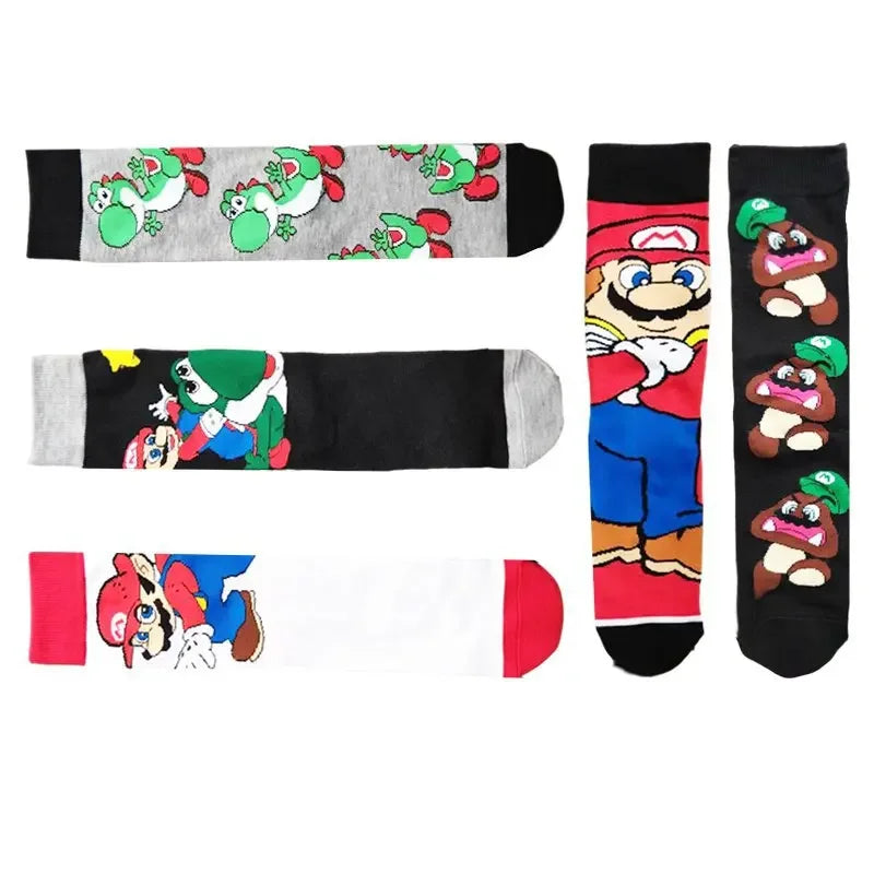 Katoenen Sokken Super Mario Bros Met Leuke Anime Figuren Voor Sport