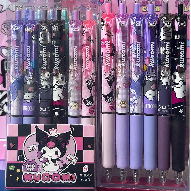 Gelpennen Set Sanrio Hello Kitty & Kuromi, Leuke 6-delig 0.5mm