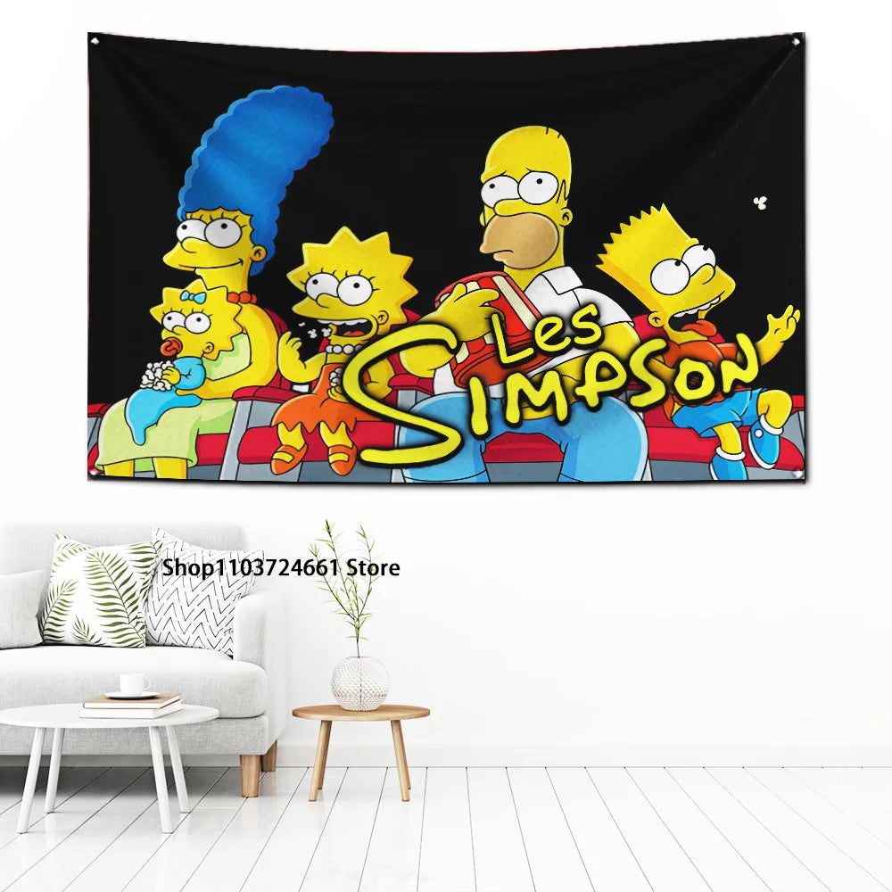 60x90cm Cartoon Simpsons Vlag Voor Unieke Garage Decoratie