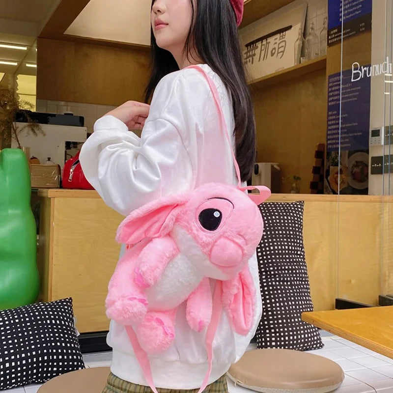 Kawaii Lilo En Stitch Pluche Rugzak – Schattig Cartoon Ontwerp Met Grote Capaciteit
