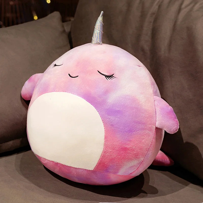 LGZAC Knuffelbare Kleurige Narwhal Pluche – Zacht en Schattig Cadeau voor Kinderen