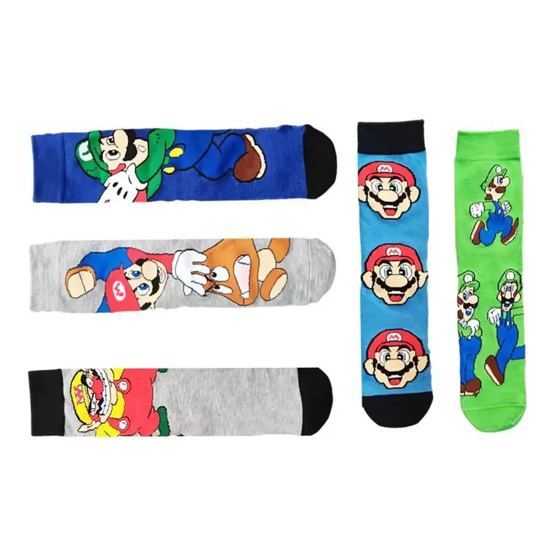 Katoenen Sokken Super Mario Bros Met Leuke Anime Figuren Voor Sport