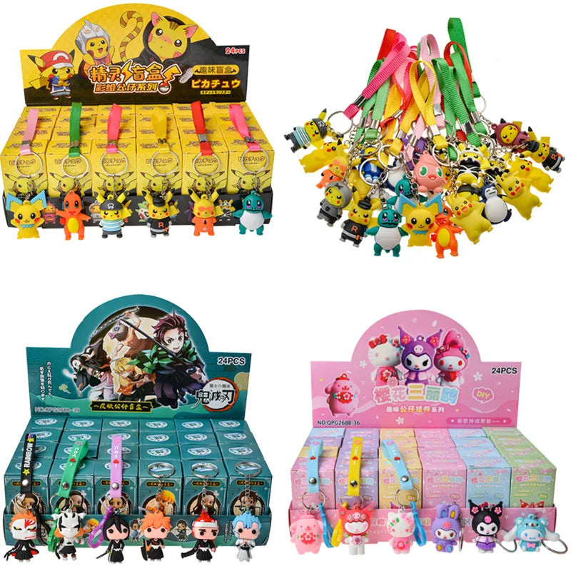 Sleutelhangers Set Anime Figuren Sanrio Pokemon 24 Stuks Cadeau