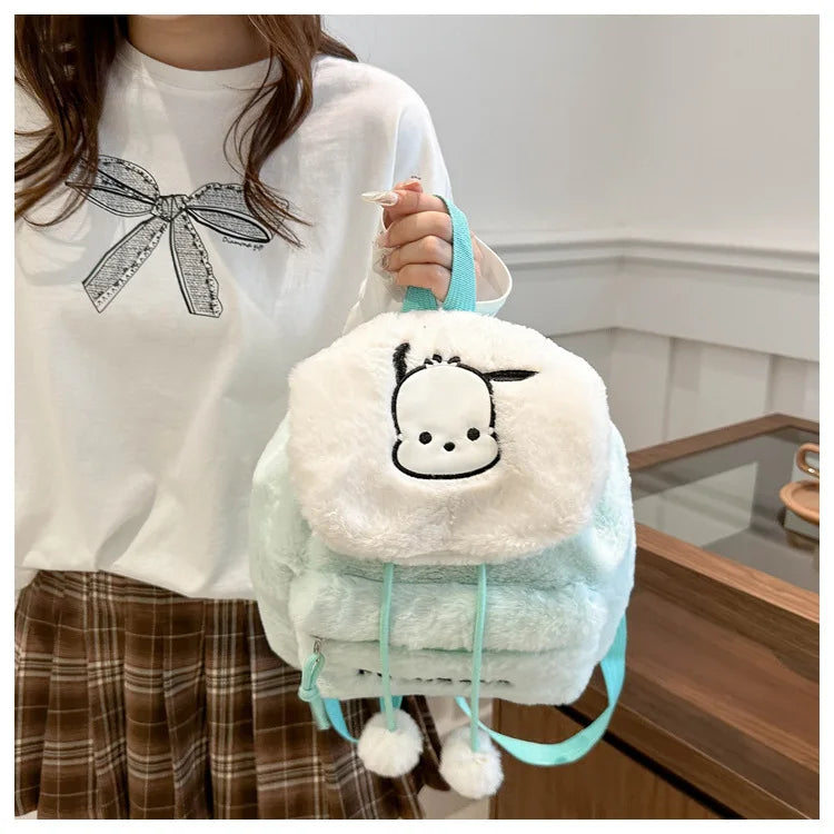 Kawaii My Melody Kuromi Hello Kitty Rugzak – Grote Inhoud en Pluche