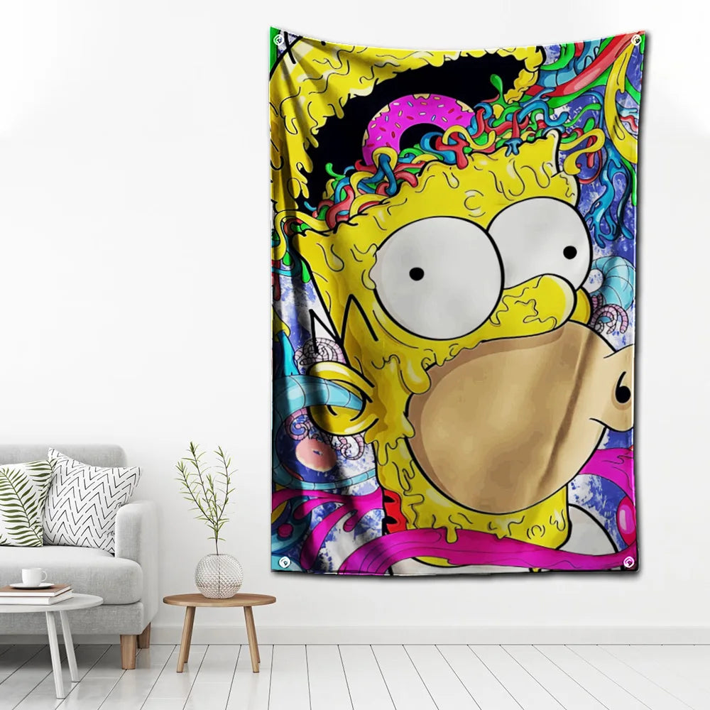 60x90cm Cartoon Simpsons Vlag Voor Unieke Garage Decoratie
